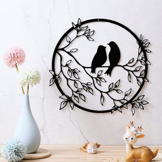 Wall Decoration Birds On Branch Wooden Bird Wall Sculpture Wall Hanging Sign Wall Art D12