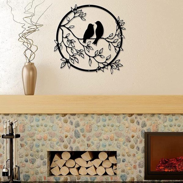 Wall Decoration Birds On Branch Wooden Bird Wall Sculpture Wall Hanging Sign Wall Art D12