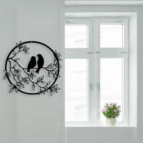 Wall Decoration Birds On Branch Wooden Bird Wall Sculpture Wall Hanging Sign Wall Art D12